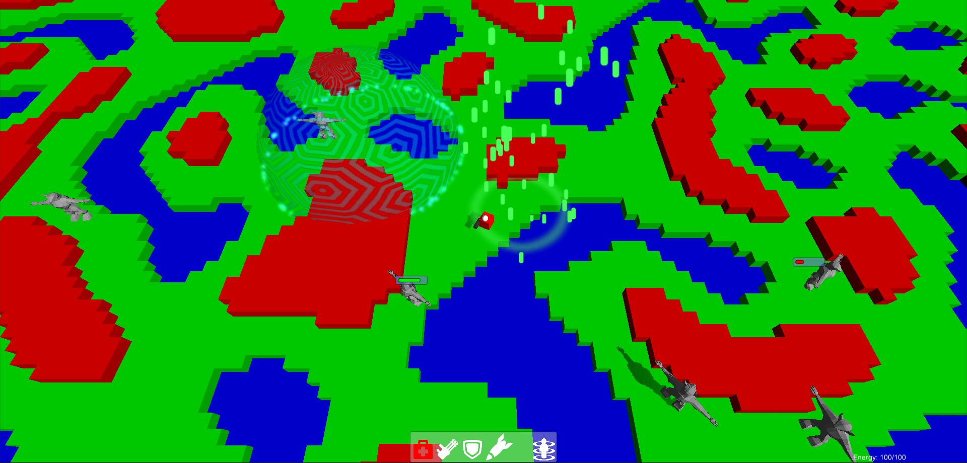 Screenshot of the first BMRS prototype focusing on procedural world generation.