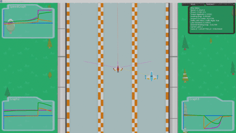 Procedurally generated highway course with traffic.