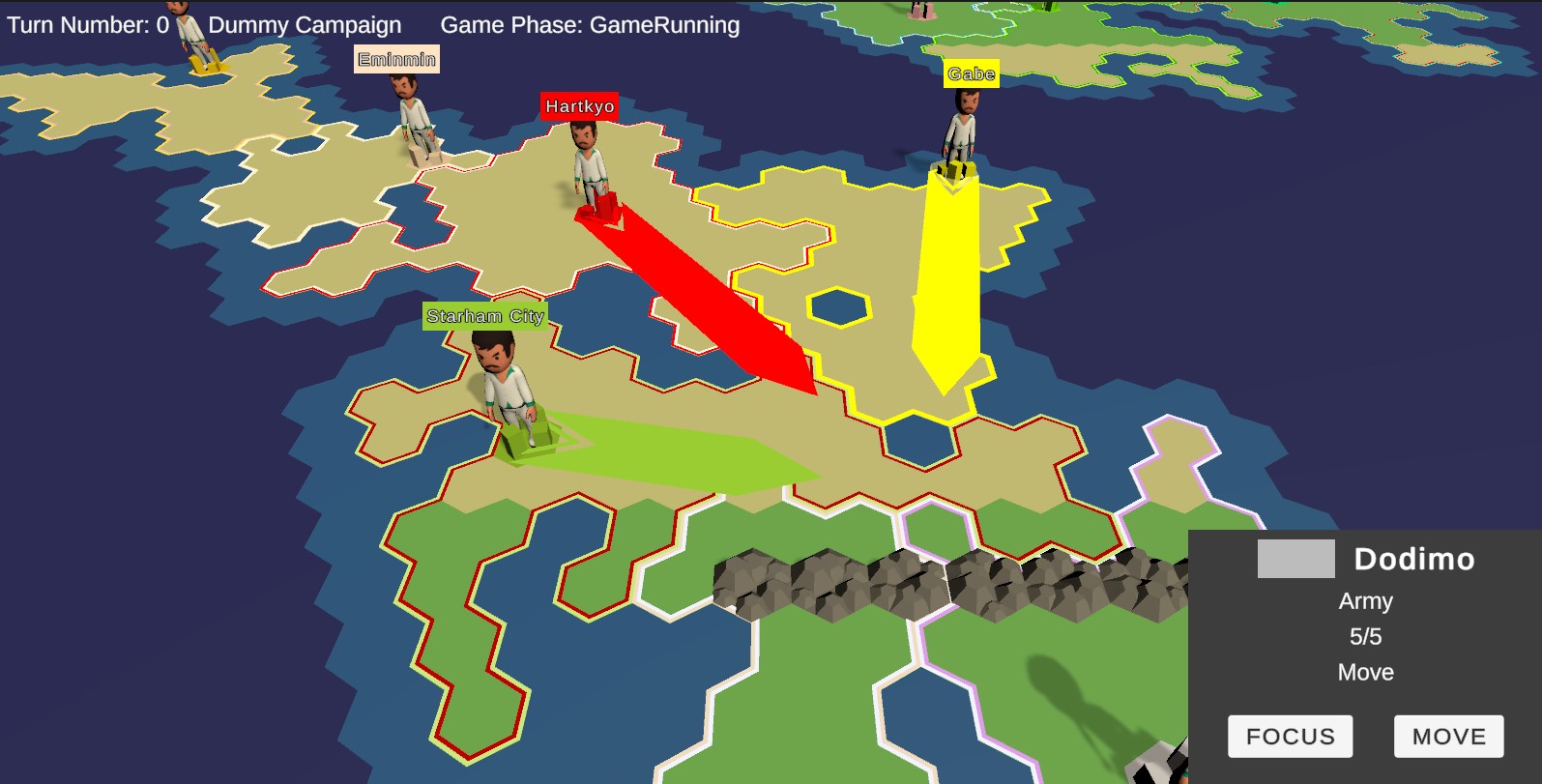 Screenshot of the megagame prototype